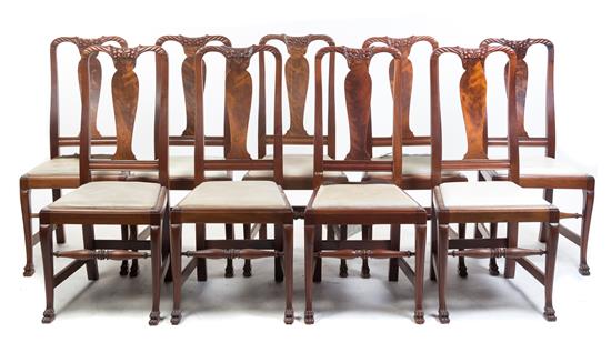 Appraisal: Sale Lot A Set of Twelve Carved Mahogany Side Chairs