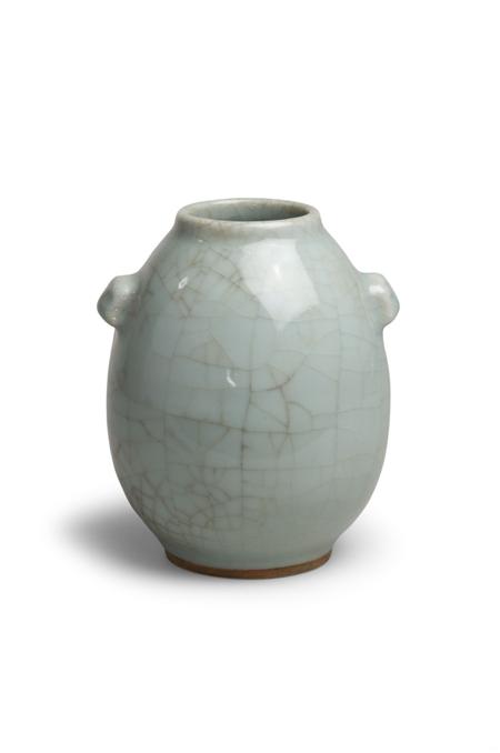 Appraisal: A Chinese pale green Gu-type vase th century ovoid with