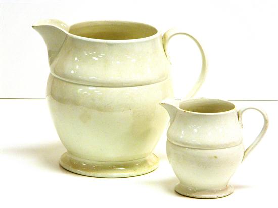 Appraisal: Two matching pearlware pitchers '' h and '' h some