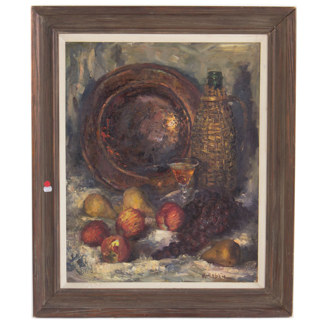 Appraisal: A Ruben Still Life oil on canvas signed framed