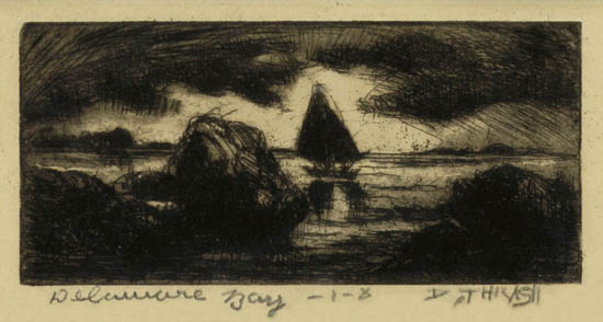 Appraisal: DOX THRASH - Delaware Bay Etching circa - x mm