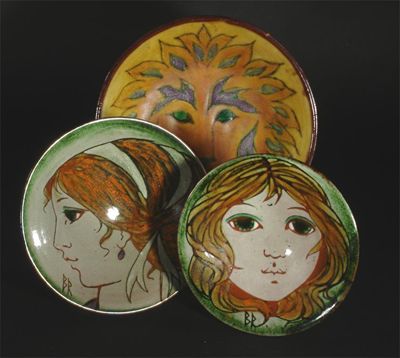 Appraisal: Two Chelsea Pottery plates by B R painted with a