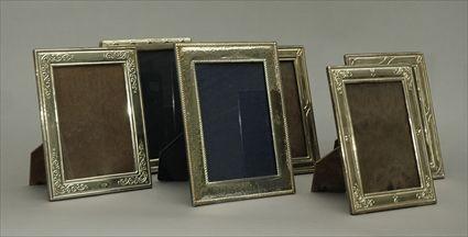 Appraisal: Five English Silver Picture Frames Together with a Mexican sterling