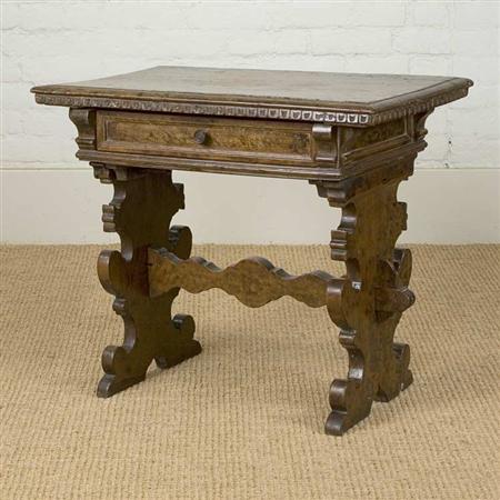 Appraisal: Italian Baroque Walnut Side Table Estimate -