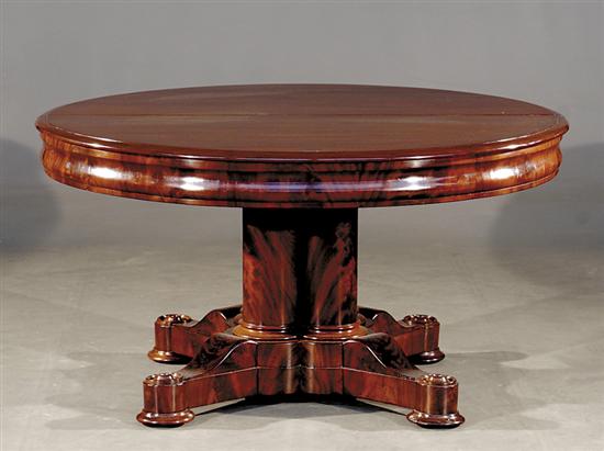 Appraisal: American Classical mahogany circular dining table circa - circular top