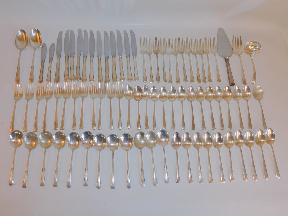 Appraisal: GORHAM STERLING FLATWARE SET FOR Large Gorham sterling silver pc