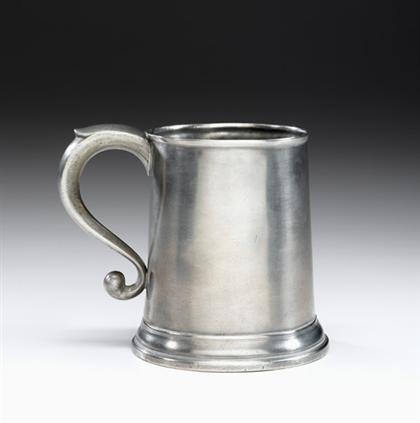 Appraisal: Pewter pint mug henry will new york - Of tapering