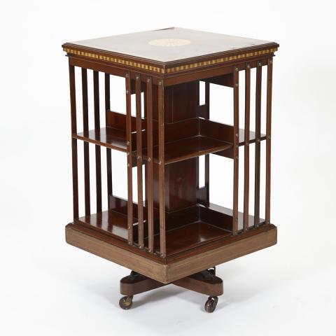 Appraisal: Edwardian Mahogany Revolving Library Stand early th century height cm