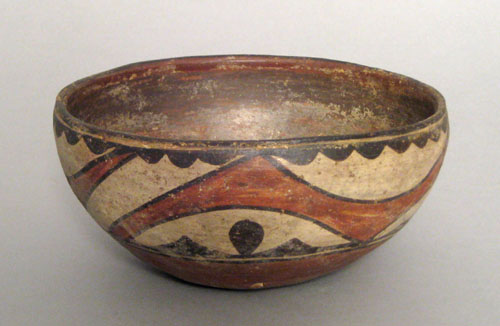 Appraisal: Acoma pottery bowl late th c with red and black