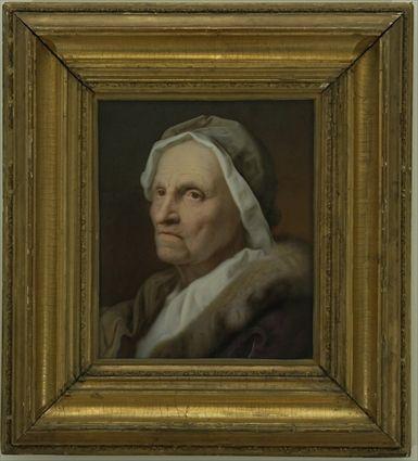 Appraisal: Continental Painted Porcelain Plaque Head of an Old Lady after