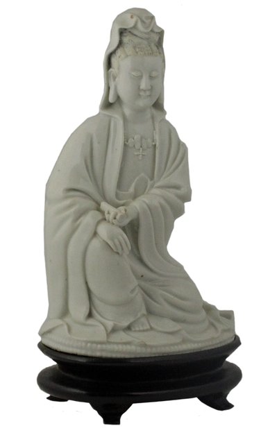 Appraisal: A Chinese blanc de chine figure of Guanyin Qing Dynasty