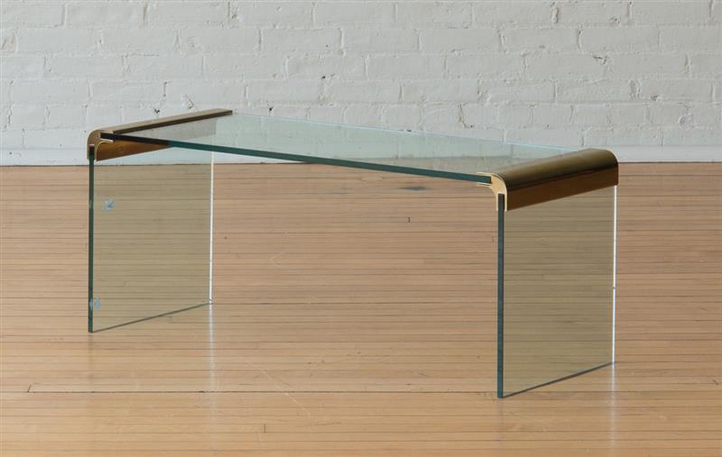 Appraisal: BRASS AND GLASS COFFEE TABLE PACE x x in Condition