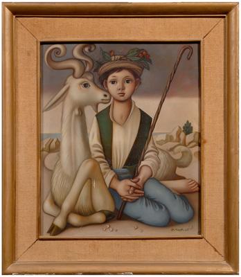 Appraisal: Philippe Noyer painting Philippe Henri Noyer French - shepherd with