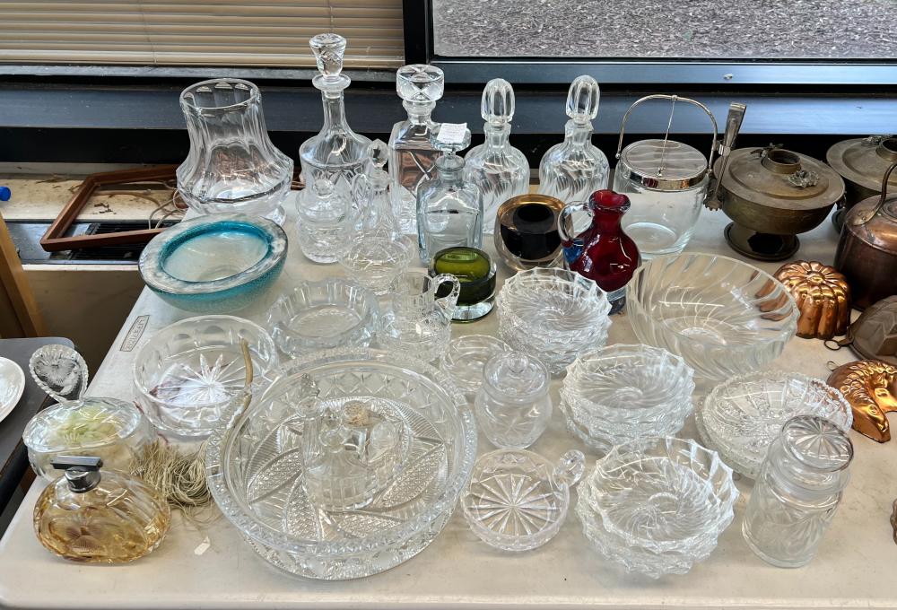 Appraisal: COLLECTION OF MOSTLY EUROPEAN CRYSTAL INCLUDING DECANTERS BOWLS AND PERFUMESCollection