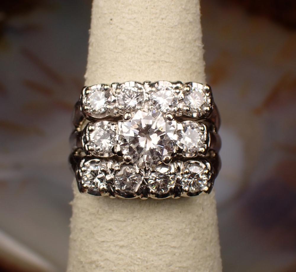 Appraisal: ESTATE DIAMOND AND FOURTEEN WHITE GOLD RING The setting appears