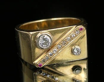 Appraisal: Custom Made Mens Diamond Ring A men's ring fashioned in