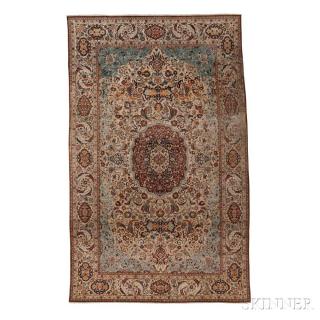 Appraisal: Silk Hereke Rug Turkey c ft in x ft Estimate