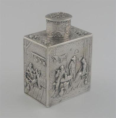 Appraisal: A continental late th early th century oblong tea caddy