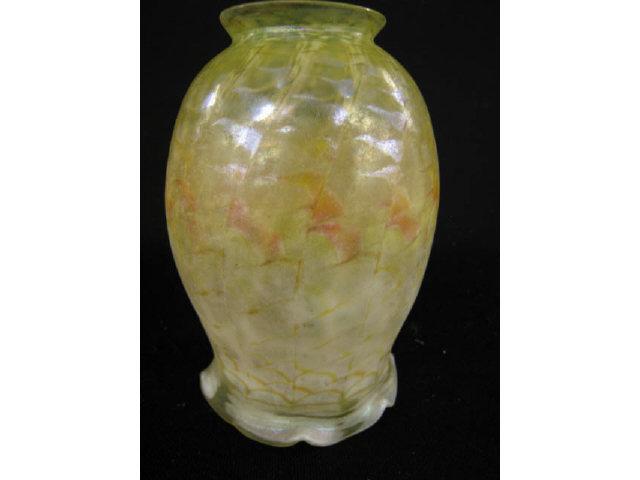 Appraisal: Fine Art Glass Shade Durand or Steuben mottled colors and