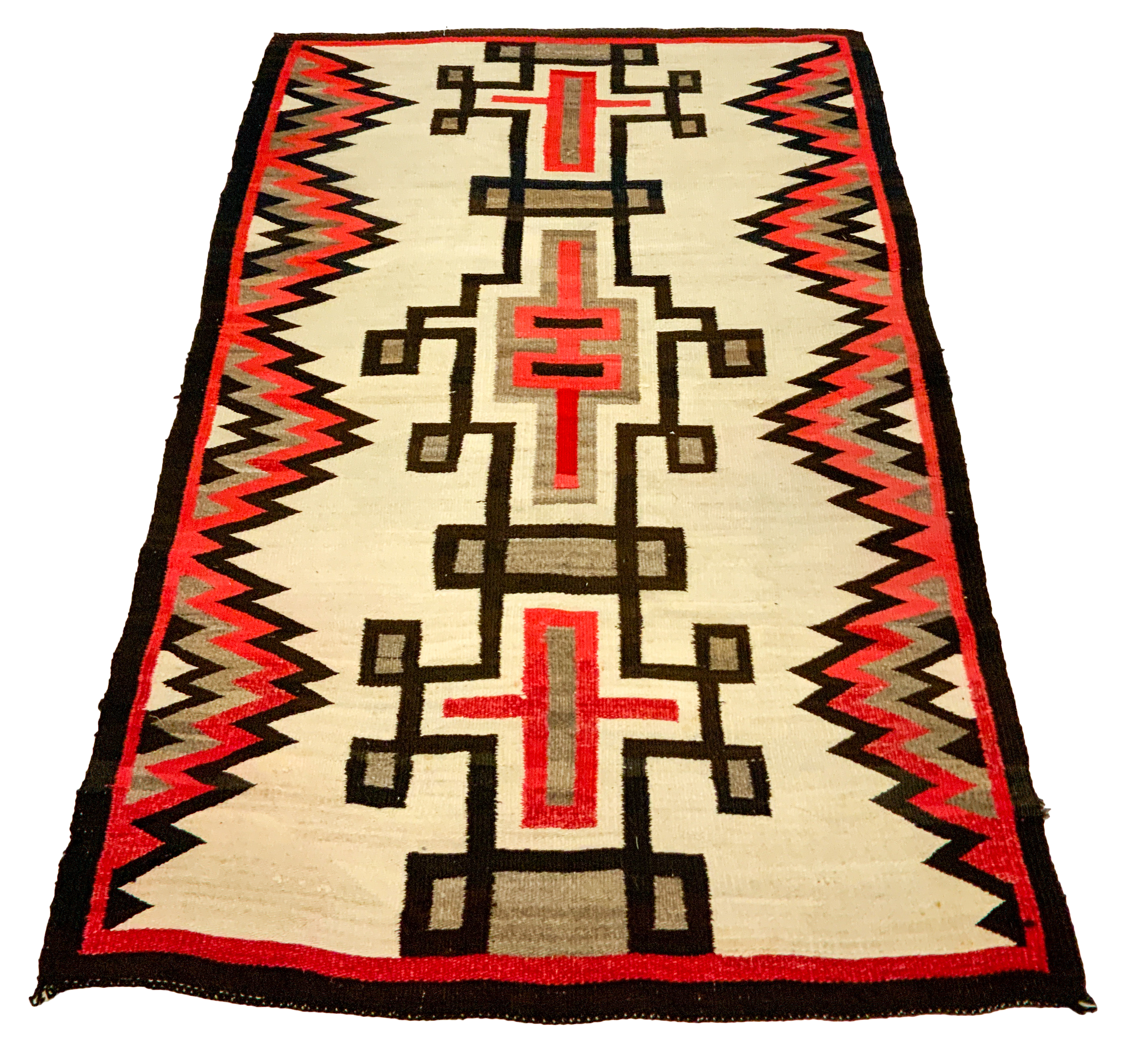 Appraisal: BROWN RED GREY AND TAN NAVAJO WEAVING Brown Red Grey