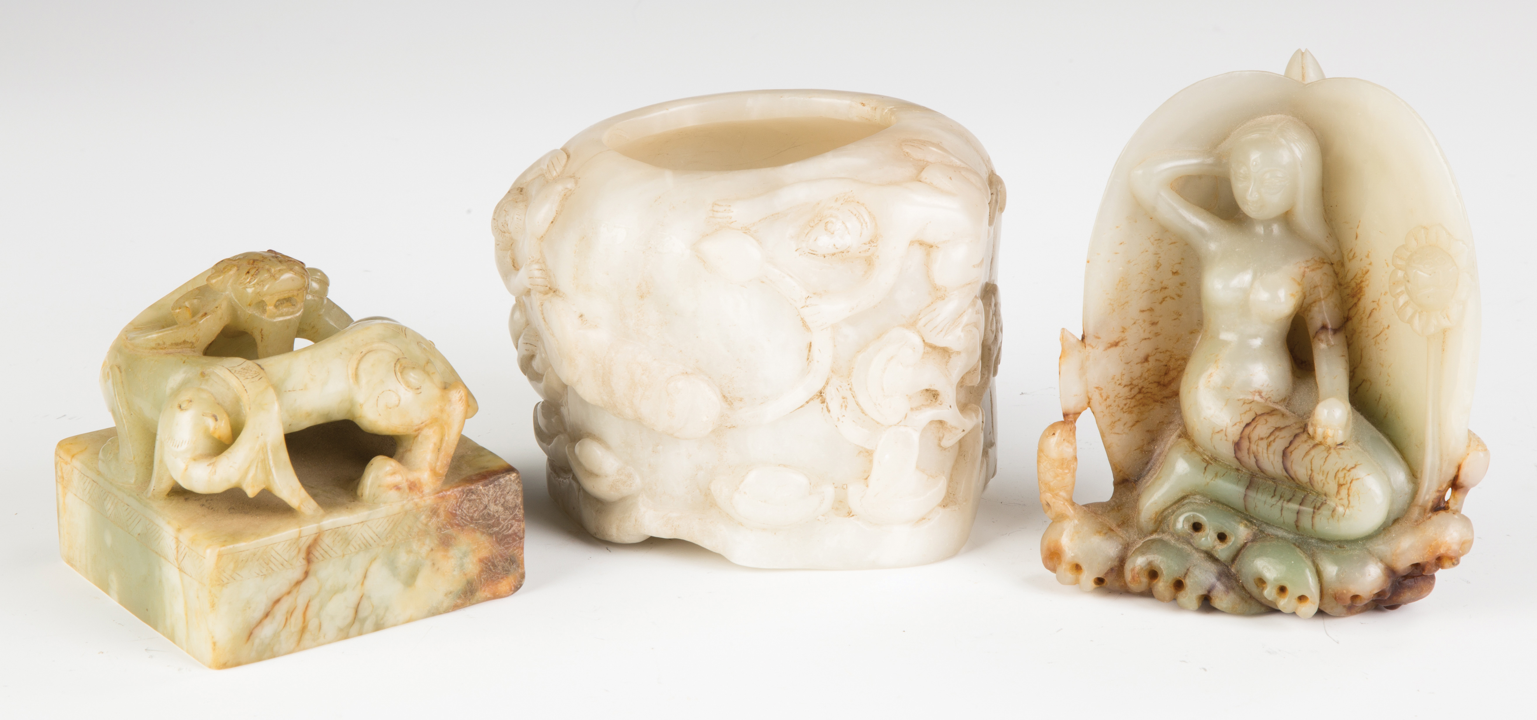 Appraisal: Three Pieces of Chinese Carved Jade th century L to