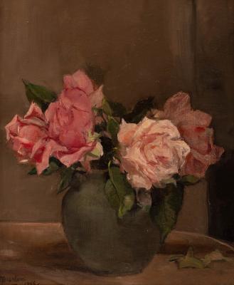 Appraisal: Alice Mary Burton - Still life with Vase of Pink