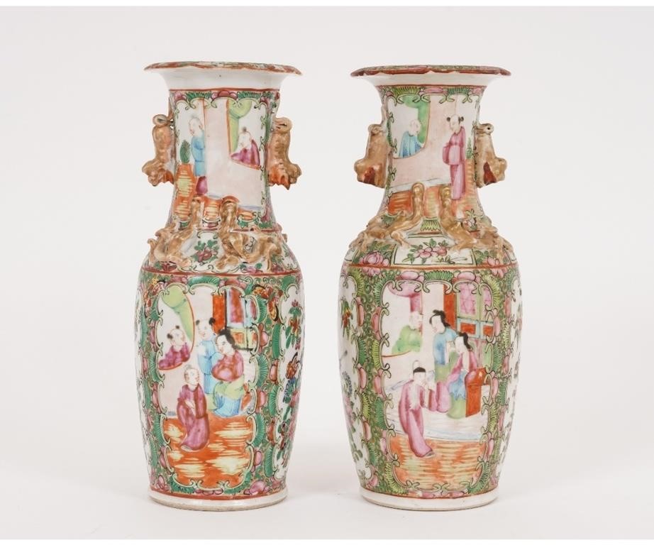 Appraisal: Pair of Chinese porcelain Rose Medallion vases circa h x