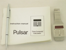 Appraisal: Pulsar stainless Time Computer Calculator watch new with papers and