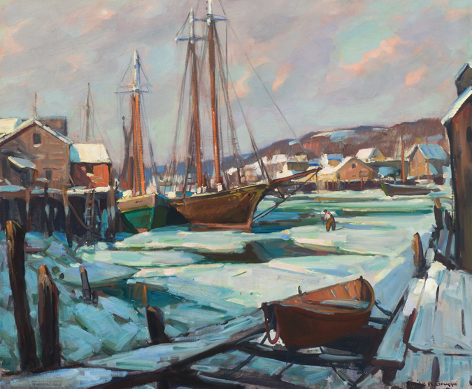 Appraisal: EMILE ALBERT GRUPPE American - Frozen Gloucester Harbor Smith Cove