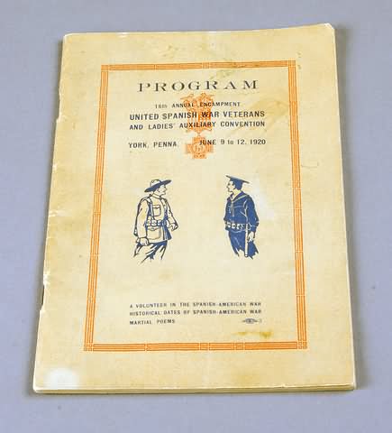 Appraisal: Program th annual encampment United Spanish War Veterans and Ladies'