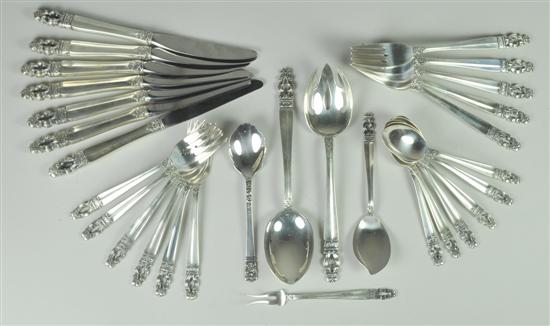 Appraisal: Gorham Hispana Sterling Flatware Includes seven luncheon knives five luncheon