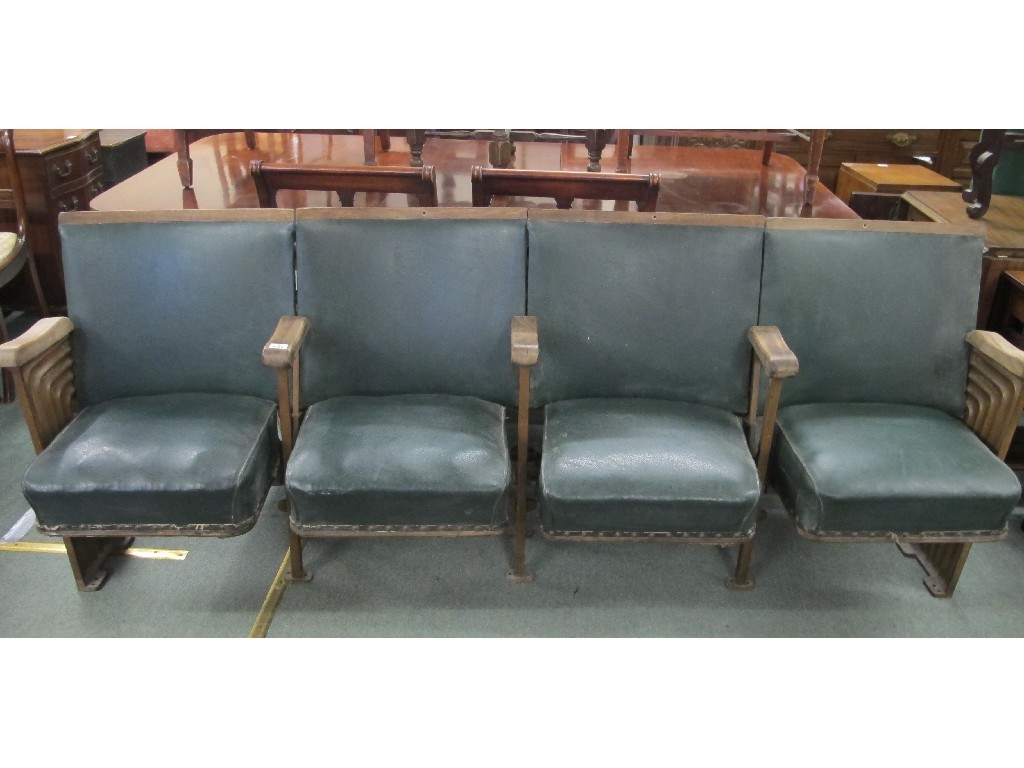 Appraisal: Set of four Art Deco cinema seats