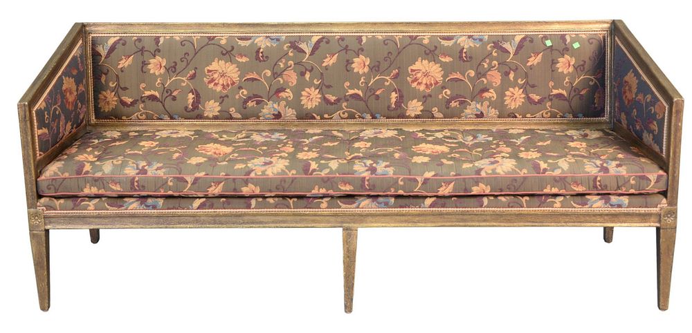 Appraisal: Minton-Spidell Italian Provincial Style Custom Upholstered Sofa having painted frame