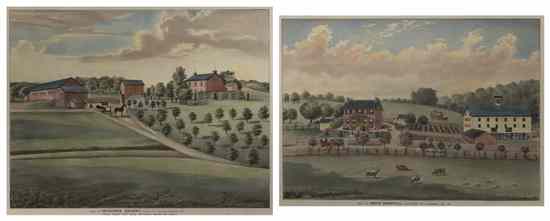 Appraisal: Two Engravings comprising The Residence of David Hemphill and The