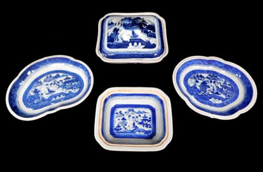 Appraisal: ASIAN Chinese Export porcelain Canton th C four serving pieces