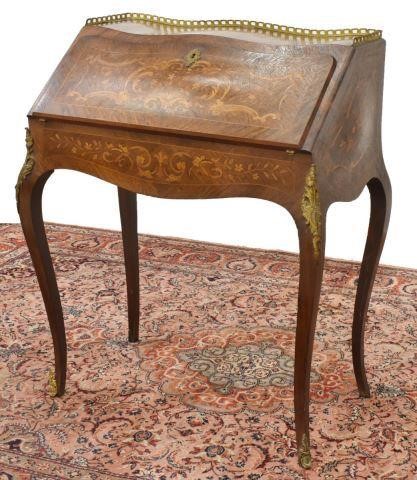 Appraisal: French Louis XV style rosewood writing desk th c with