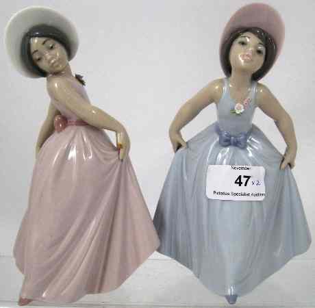 Appraisal: Lladro figure Girl in Pink Dress and a Girl in