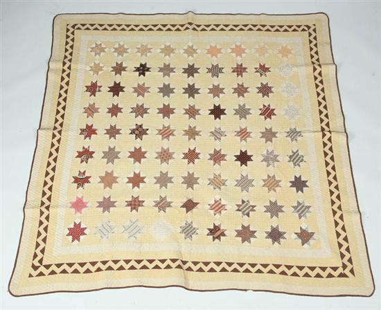 Appraisal: OHIO STAR QUILT Late th century cotton pieced quilt with