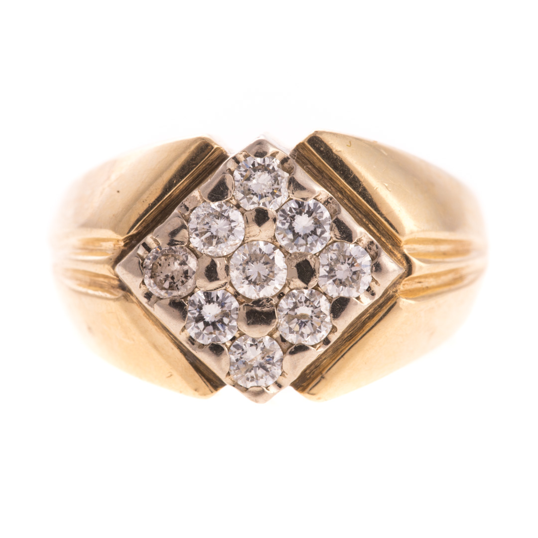 Appraisal: A Gentleman's Diamond Ring in K Gold K yellow gold