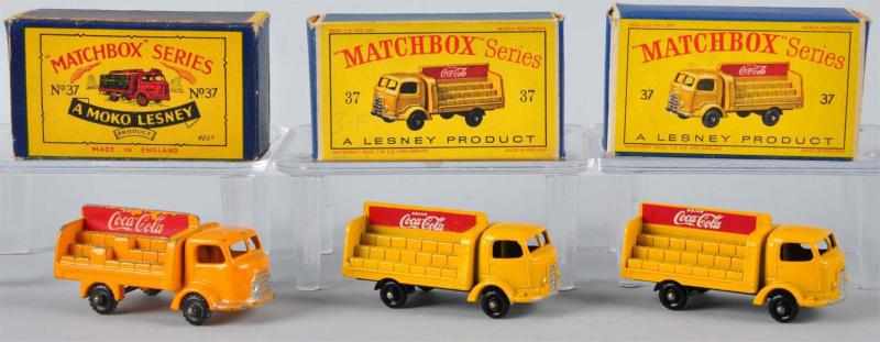 Appraisal: Lot of Assorted Matchbox Coca-Cola Truck Toys Description Circa s