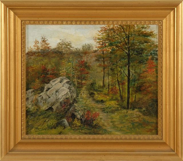 Appraisal: FRAMED PAINTINGFall landscape Unsigned Provenance Private Collection New Bedford Oil