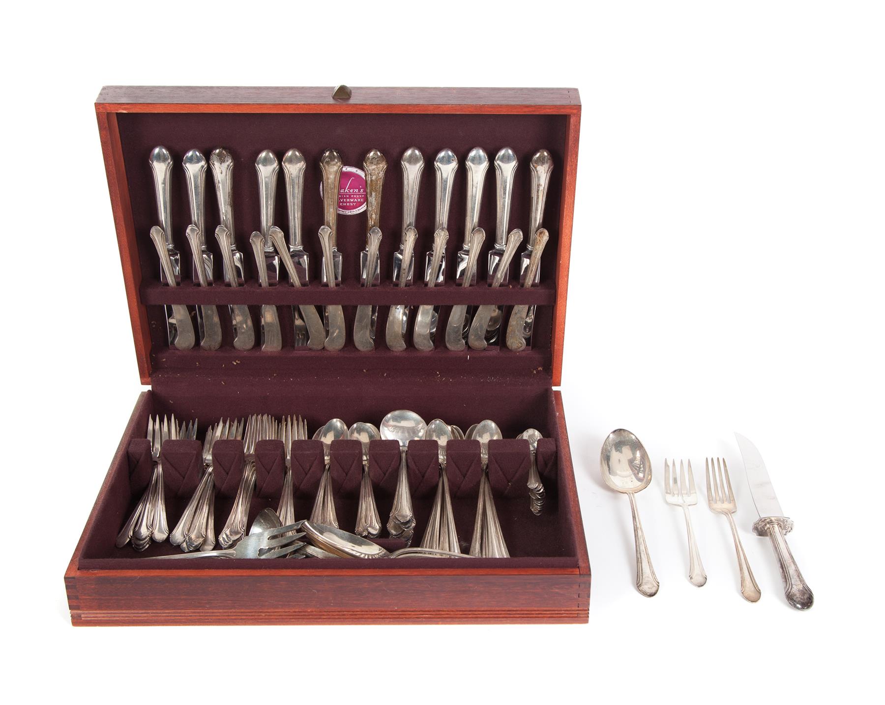 Appraisal: SET OF ALVIN ROMANTIQUE PATTERN STERLING SILVER FLATWARE American patented