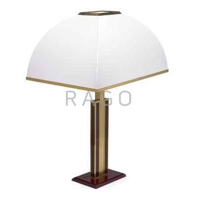 Appraisal: ROMEO REGA Table lamp Italy s Enameled metal brass stretch