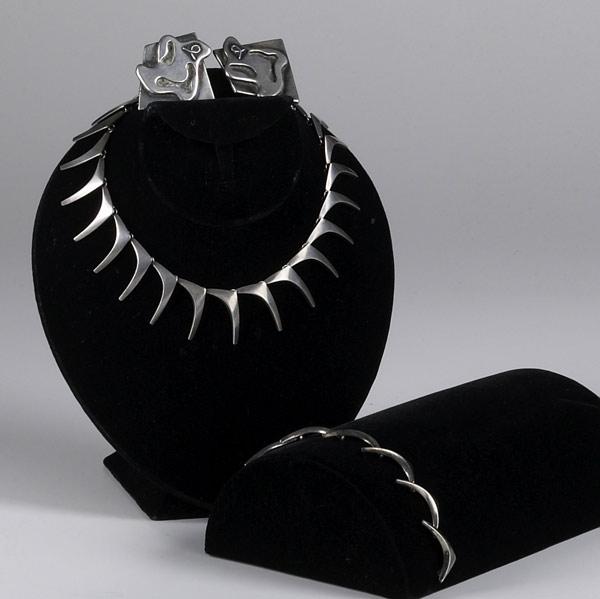 Appraisal: MODERNIST SILVER JEWELRY Four pieces include Anton Michelson necklace and