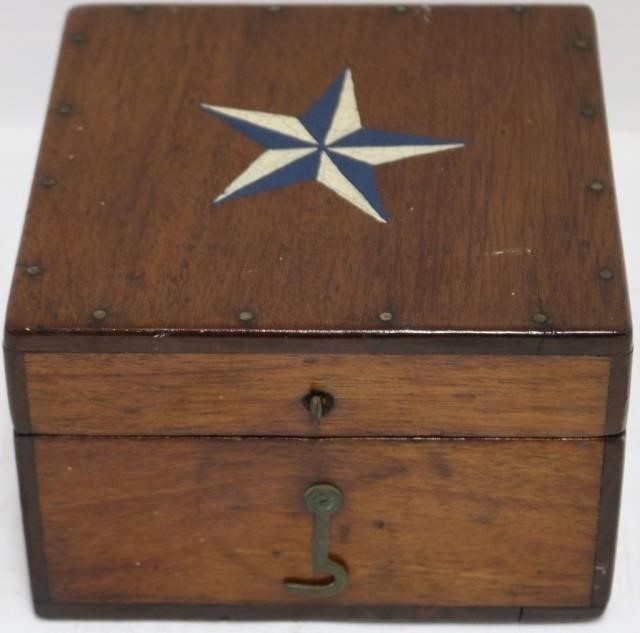 Appraisal: LATE TH C BOXED WET COMPASS RITCHIE BROS BOSTON FITTED