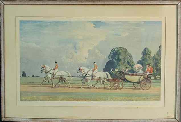 Appraisal: Sir Alfred J Munnings print Their Majesties Return from Ascot