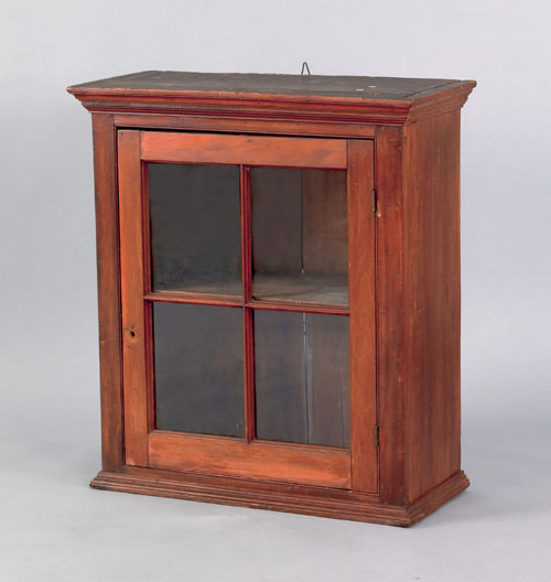 Appraisal: Pennsylvania pine and poplar hanging cupboard early th c h