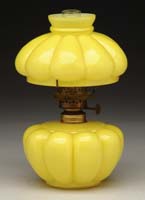 Appraisal: SCARCE YELLOW CASED MINI LAMP S - Yellow cased glass