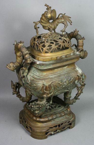 Appraisal: Late th early th Century Japanese Chinese bronze censer h