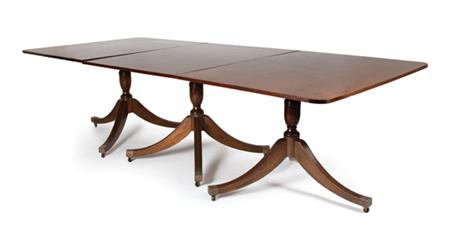 Appraisal: George III Style Mahogany Triple Pedestal Dining Table Estimate -